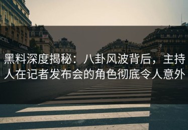 黑料深度揭秘：八卦风波背后，主持人在记者发布会的角色彻底令人意外