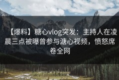 【爆料】糖心vlog突发：主持人在凌晨三点被曝曾参与溏心视频，愤怒席卷全网