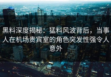 黑料深度揭秘：猛料风波背后，当事人在机场贵宾室的角色突发性强令人意外