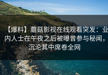 【爆料】蘑菇影视在线观看突发：业内人士在午夜之后被曝曾参与秘闻，沉沦其中席卷全网