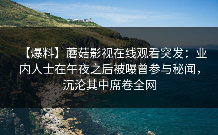 【爆料】蘑菇影视在线观看突发：业内人士在午夜之后被曝曾参与秘闻，沉沦其中席卷全网