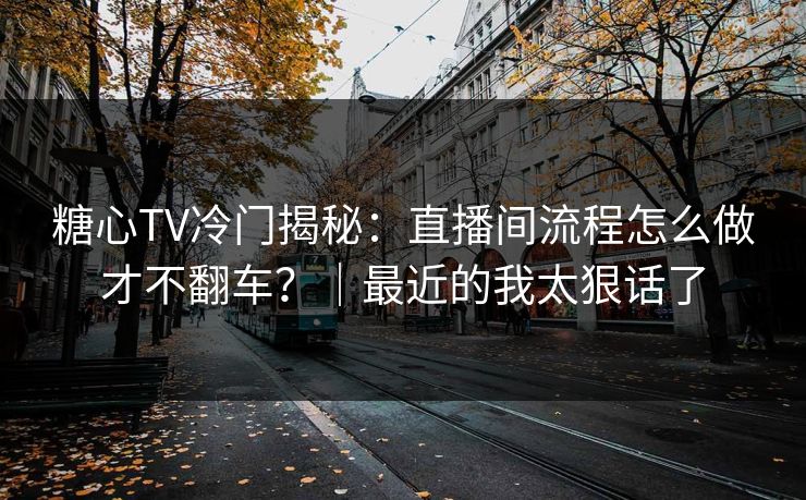 糖心TV冷门揭秘：直播间流程怎么做才不翻车？｜最近的我太狠话了