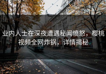 业内人士在深夜遭遇秘闻愤怒，樱桃视频全网炸锅，详情揭秘